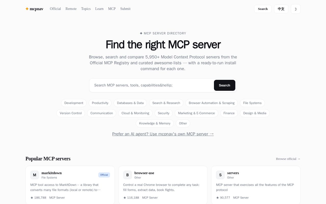 Preview of Awesome Mcp Servers By Category