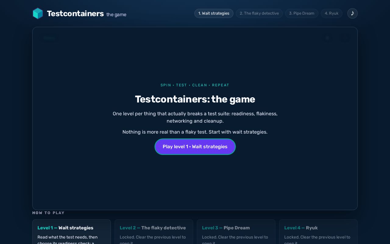 Preview of Testcontainers Game