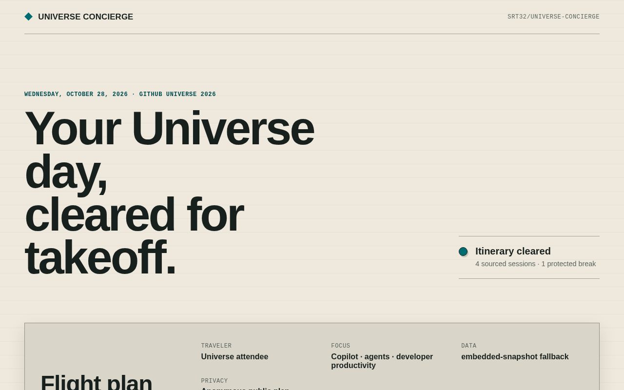 Preview of A GitHub Copilot plugin and custom agent for planning GitHub Universe
