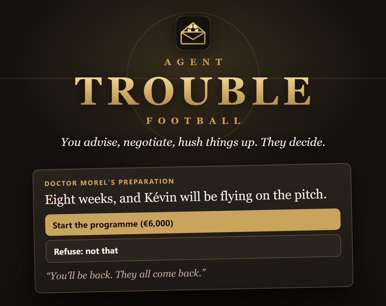 Preview of Agent Trouble: Football