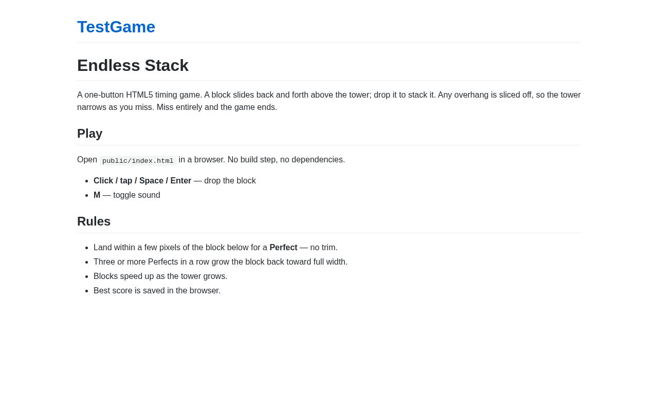 Preview of TestGame