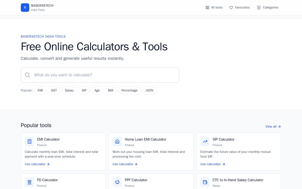 Preview of Baserastech India Tools