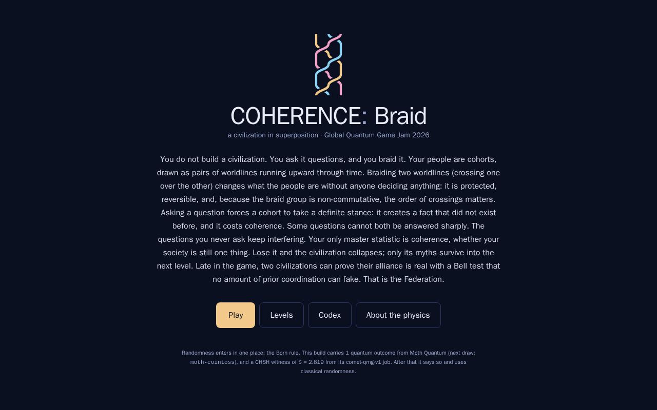 Preview of Coherence Braid Game