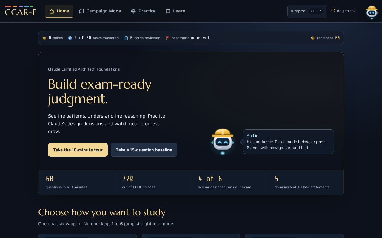 Preview of CCAR-F Study Tool