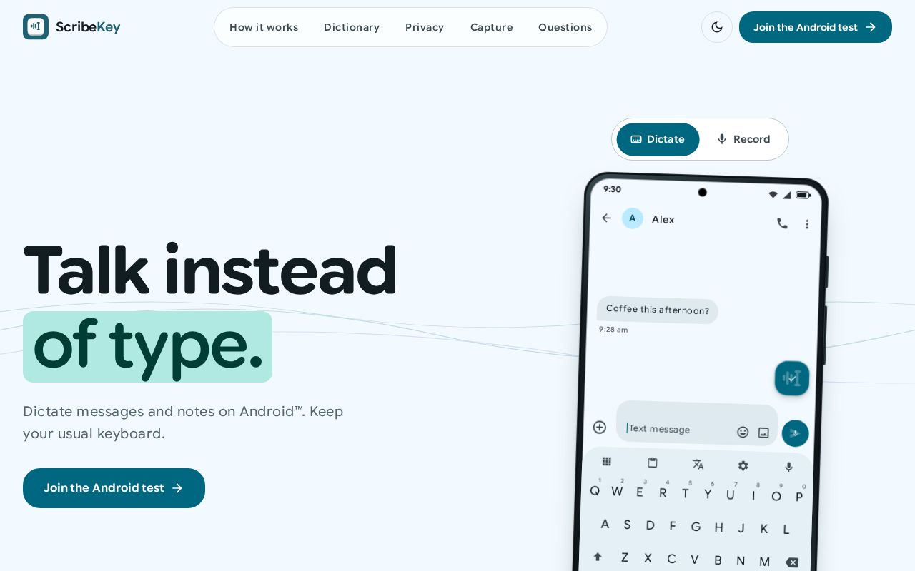 Preview of ScribeKey