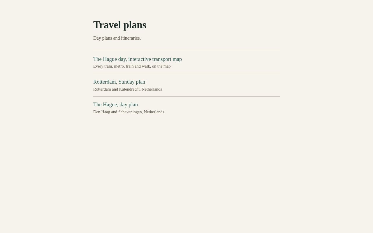 Preview of Personal travel day plans and itineraries