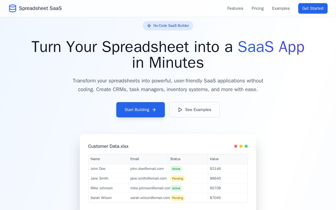 Preview of No-Code SaaS App Builder