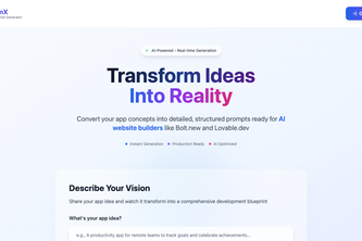 Preview of PromX.my – AI-Powered Prompt Generator for Website Builders