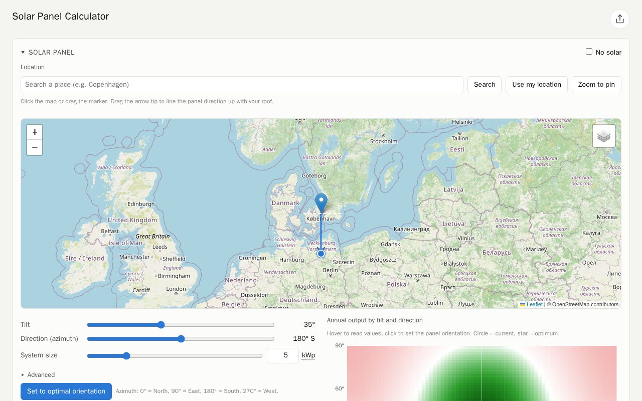Preview of Solar Panel Calculator