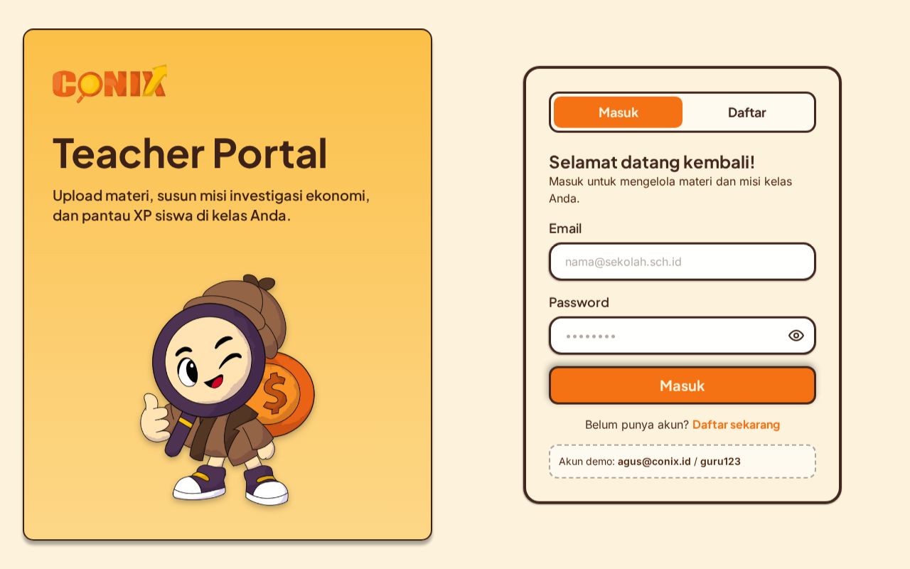 Preview of Conix Teacher Portal