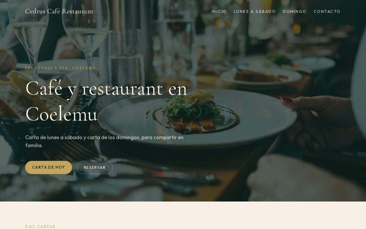 Preview of Sitio web de Cedrus Cafe Restaurant, Coelemu
