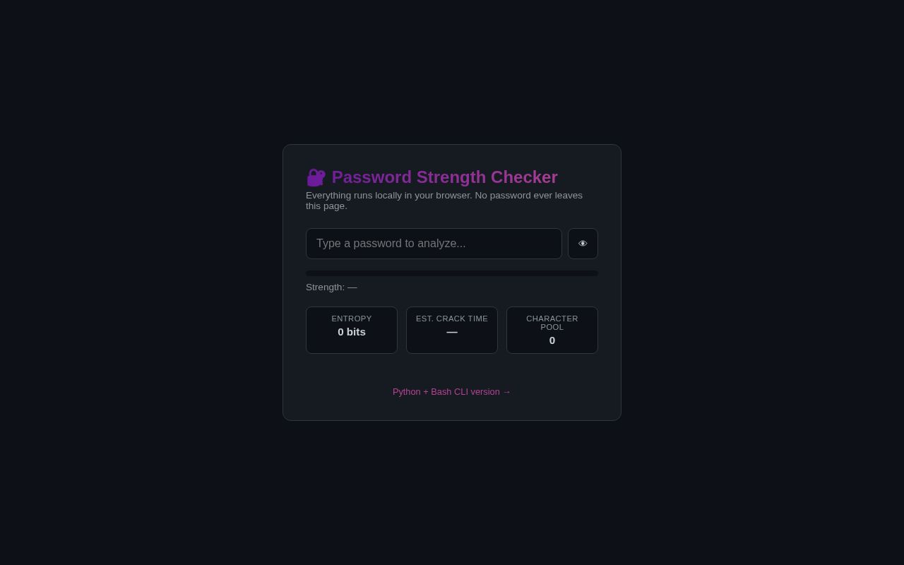 Preview of Password Strength Checker Web