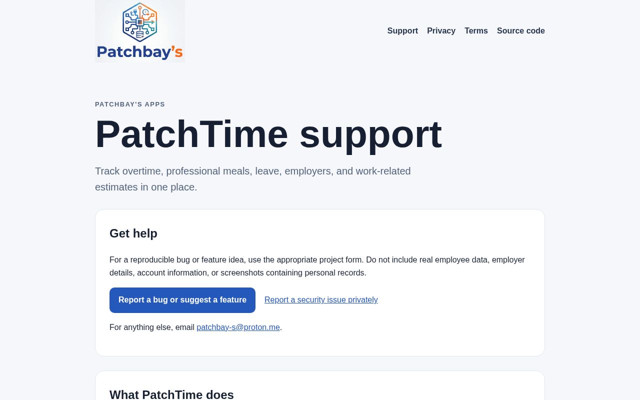 Preview of PatchTime