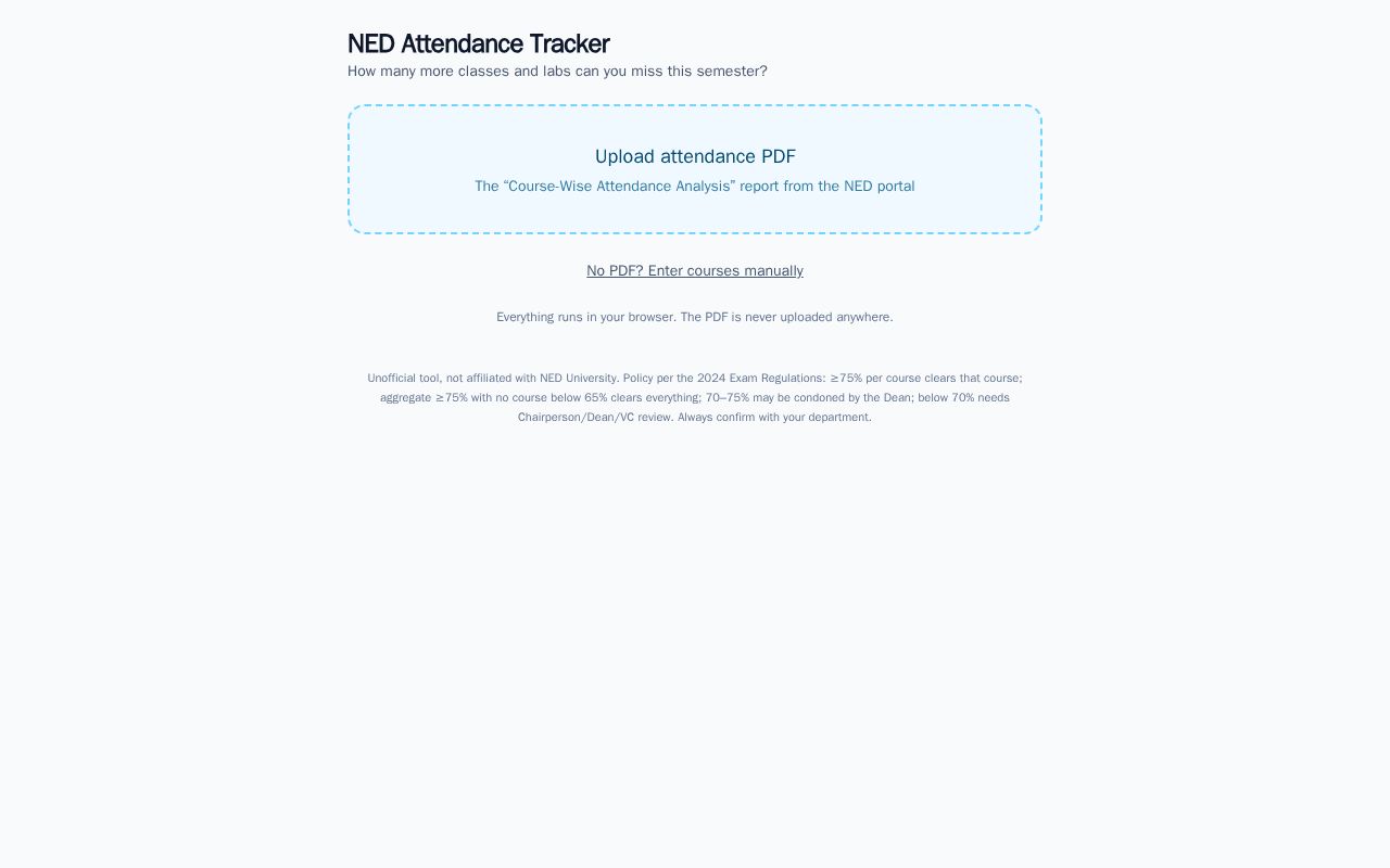 Preview of Ned Attendance Tracker