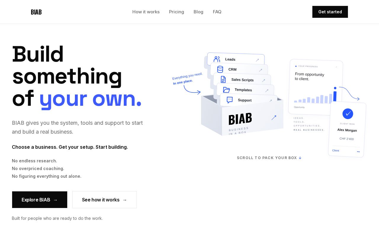 Preview of Biab Website