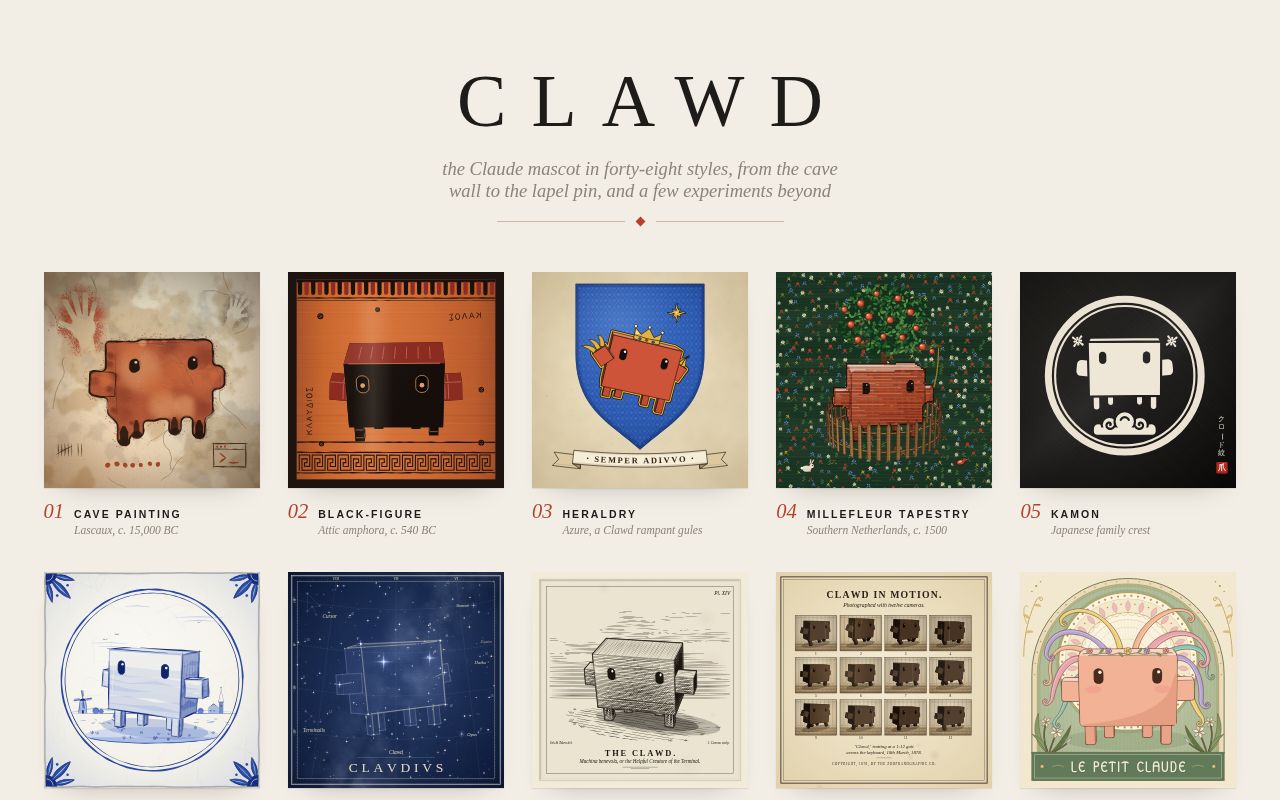 Preview of Clawd in Fifty-Two Styles