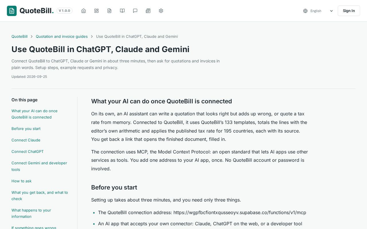Preview of Quotebill Mcp