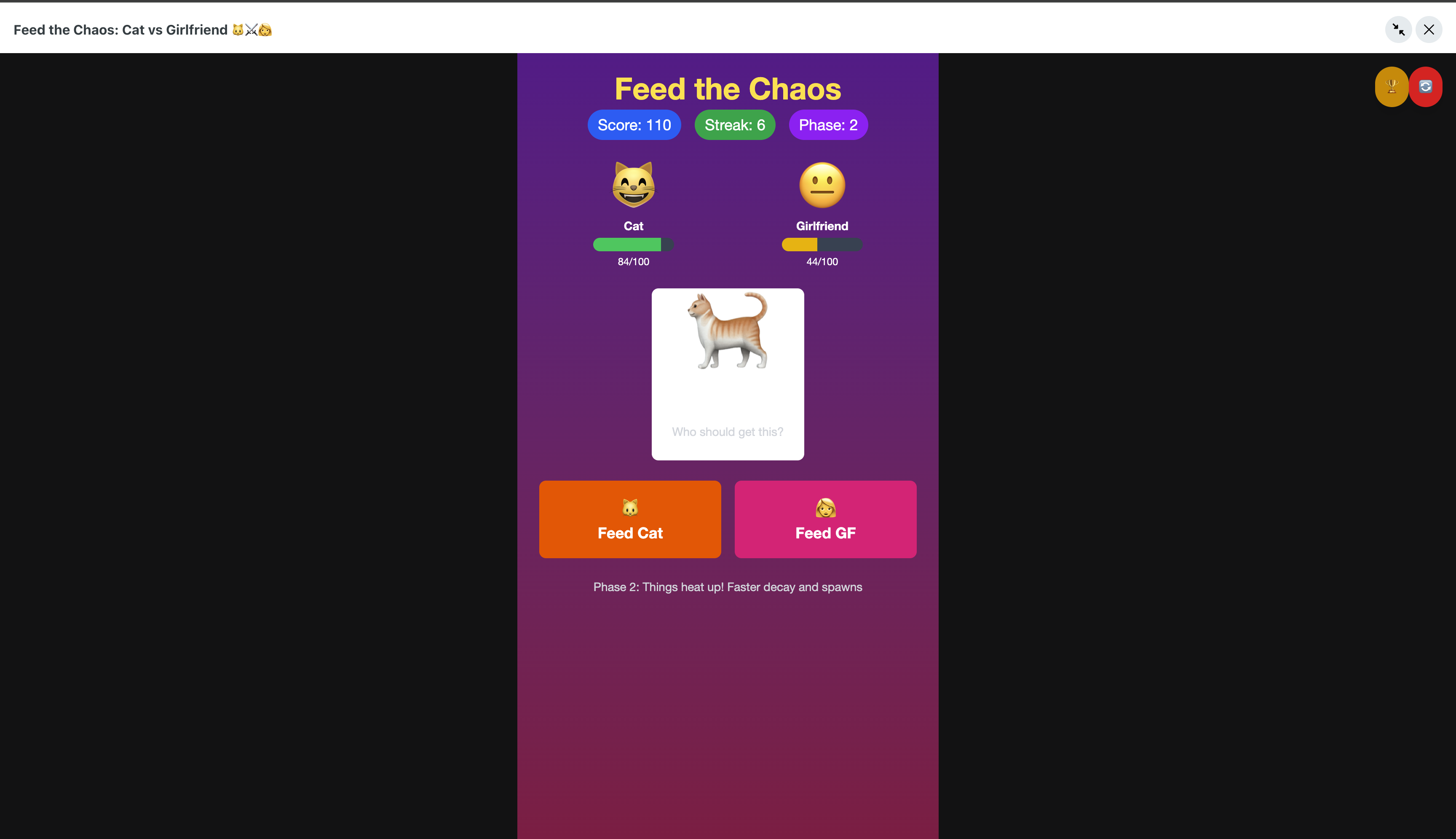 Preview of Feed the Chaos: Cat vs Girlfriend