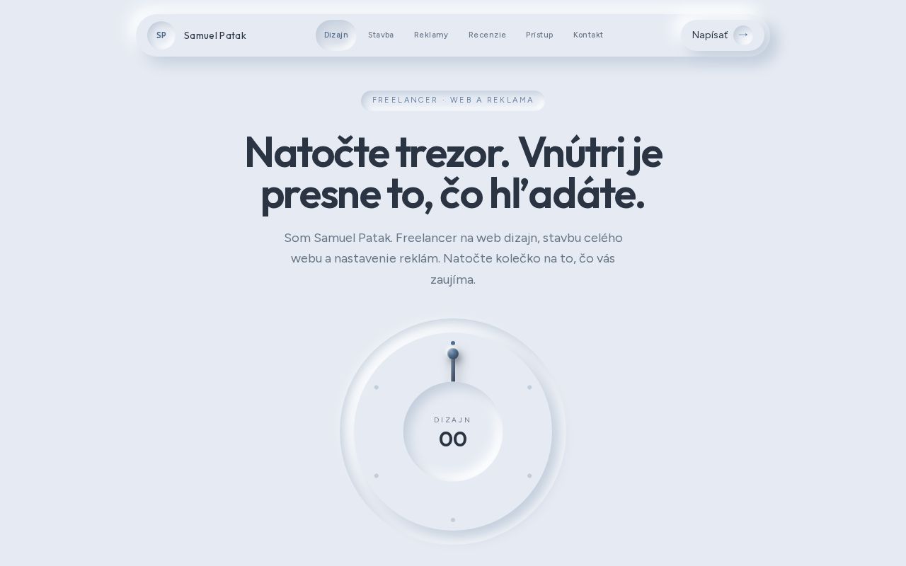 Preview of Vizitka freelancera Samuela Patáka — web dizajn, stavba webu a reklamy.