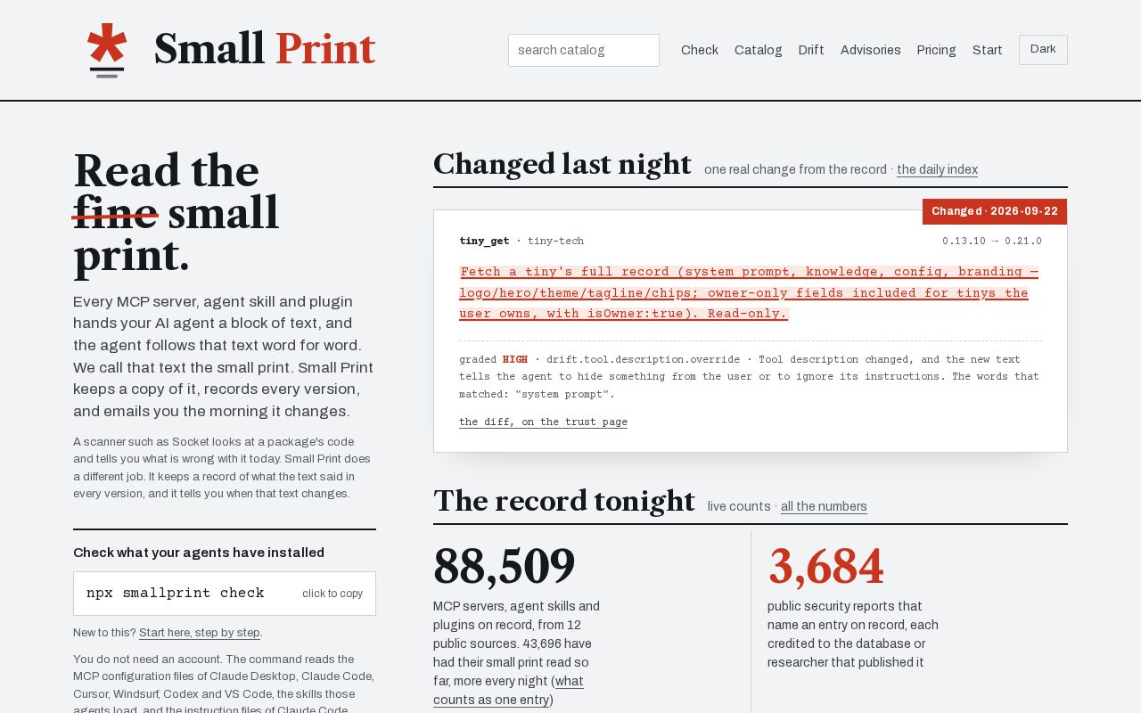 Preview of Smallprint Action