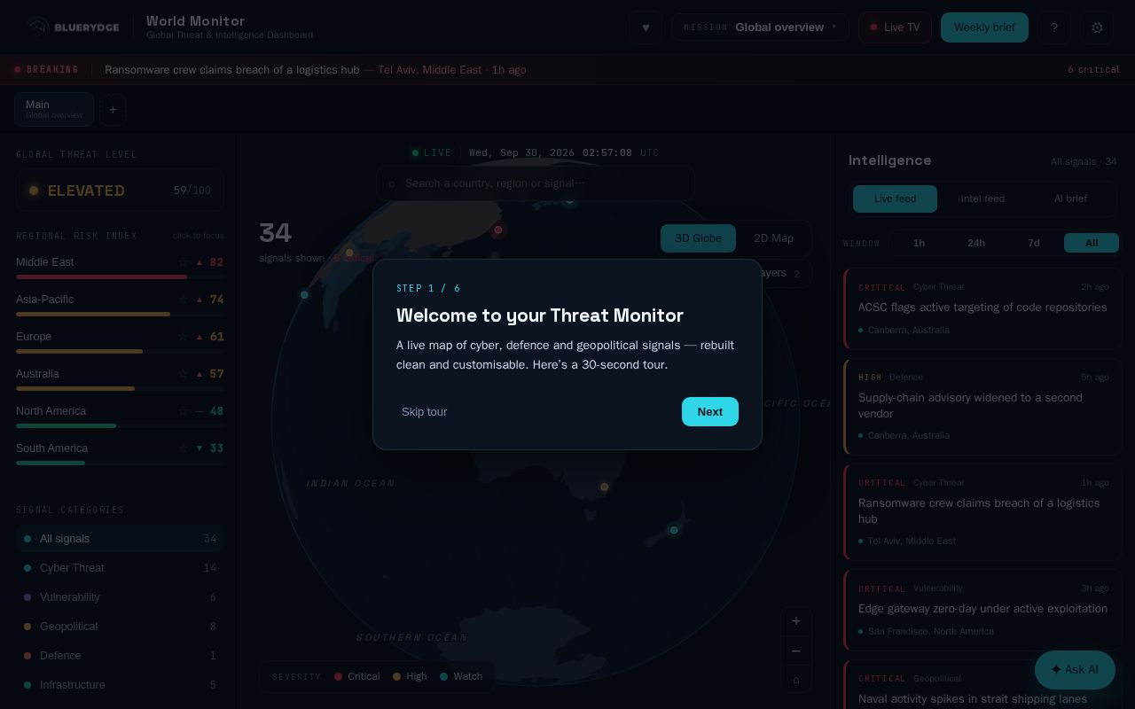 Preview of Bluerydge World Monitor