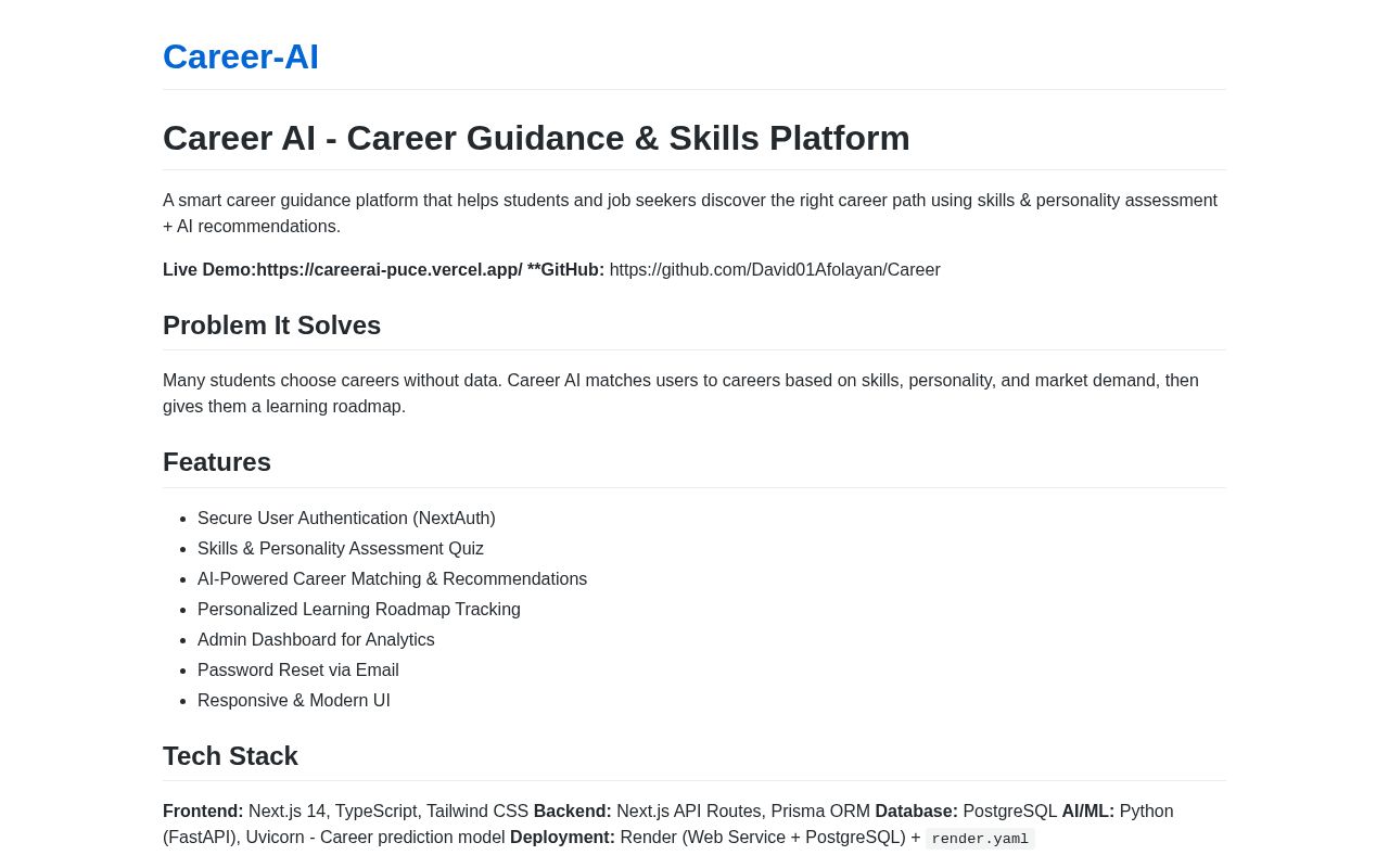 Preview of Career AI