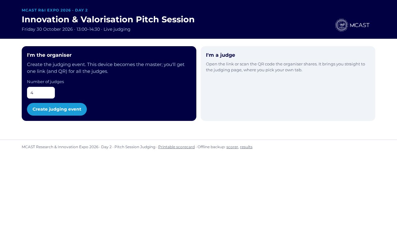 Preview of Pitch Session Judging