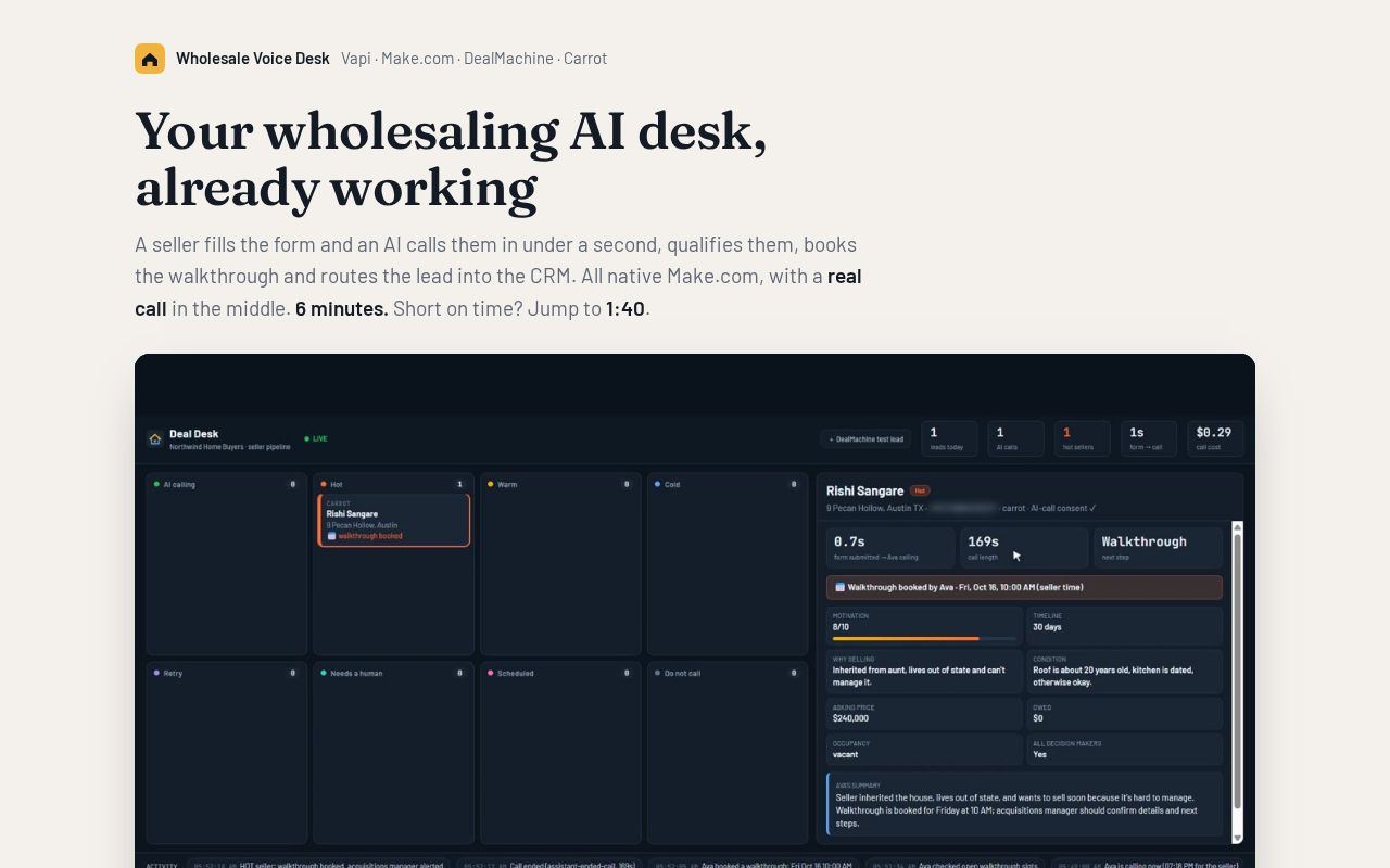 Preview of Wholesale Voice Desk