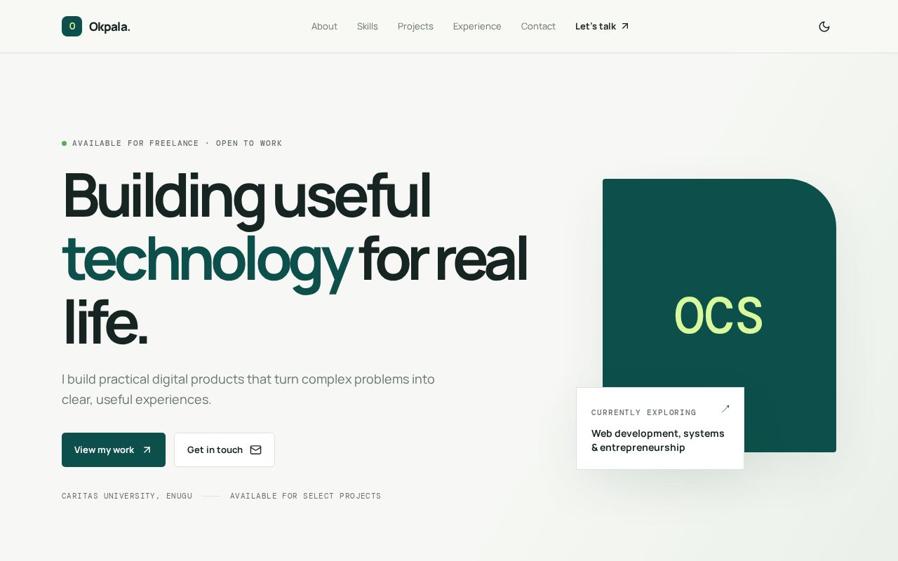 Preview of Okpala Samuel Portfolio