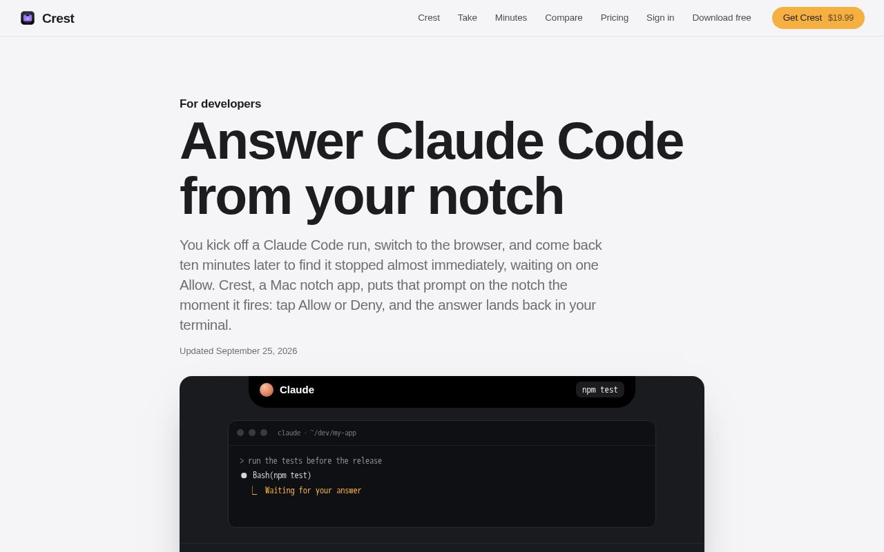 Preview of Crest Claude Code