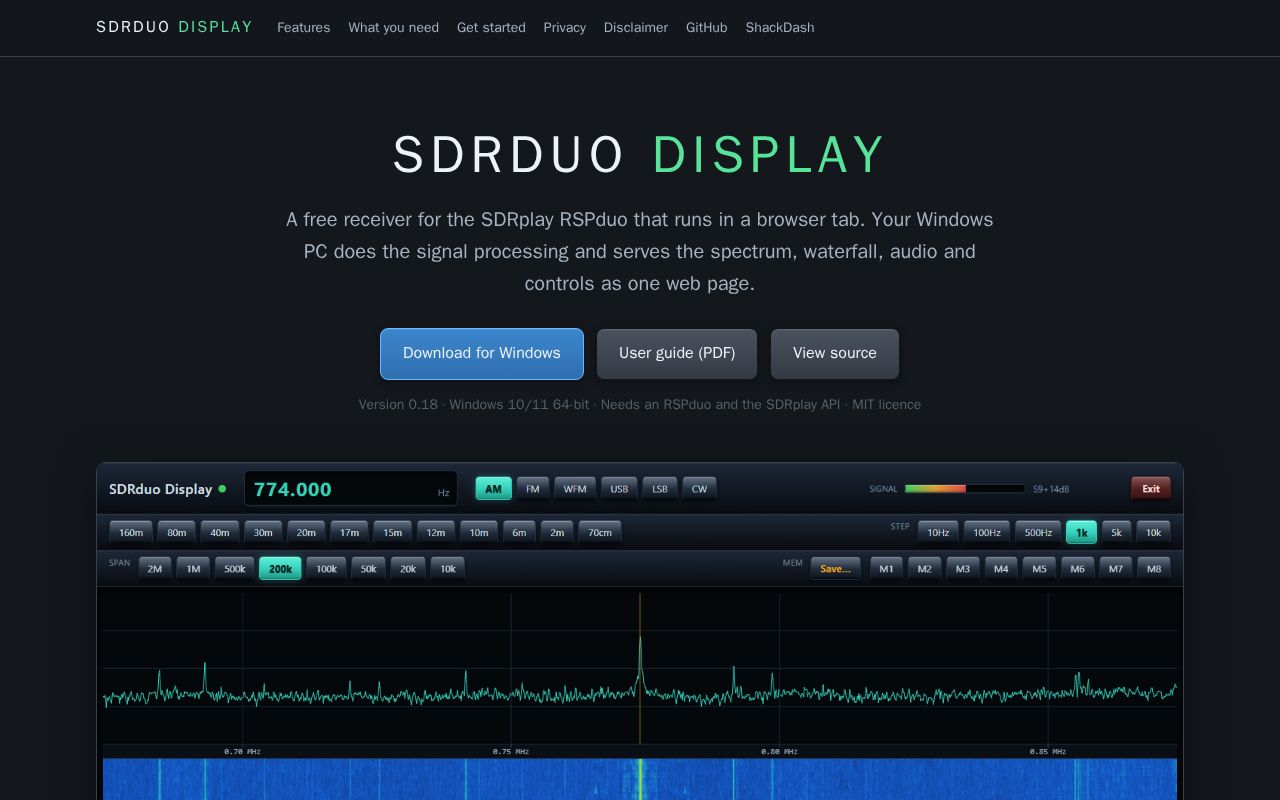 Preview of SDRduoDisplay