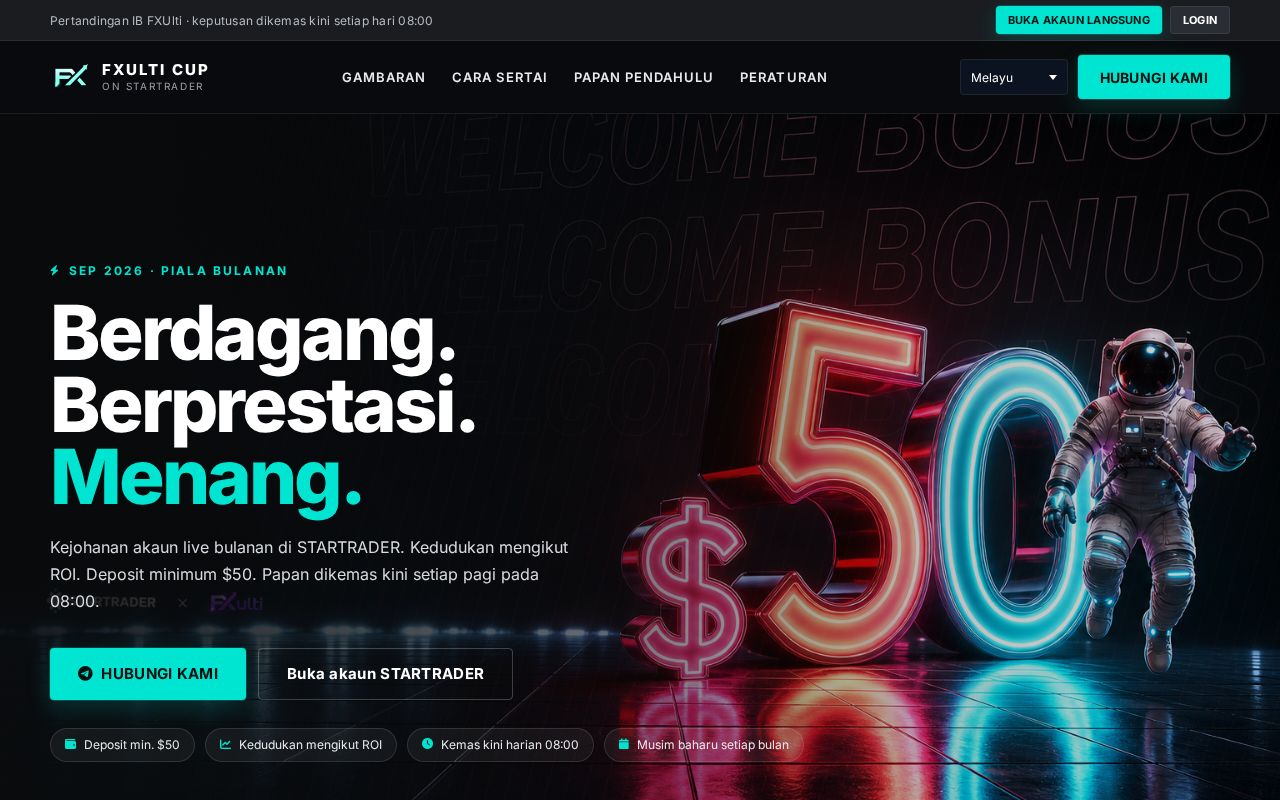 Preview of FXUlti STARTRADER Trader Cup landing page