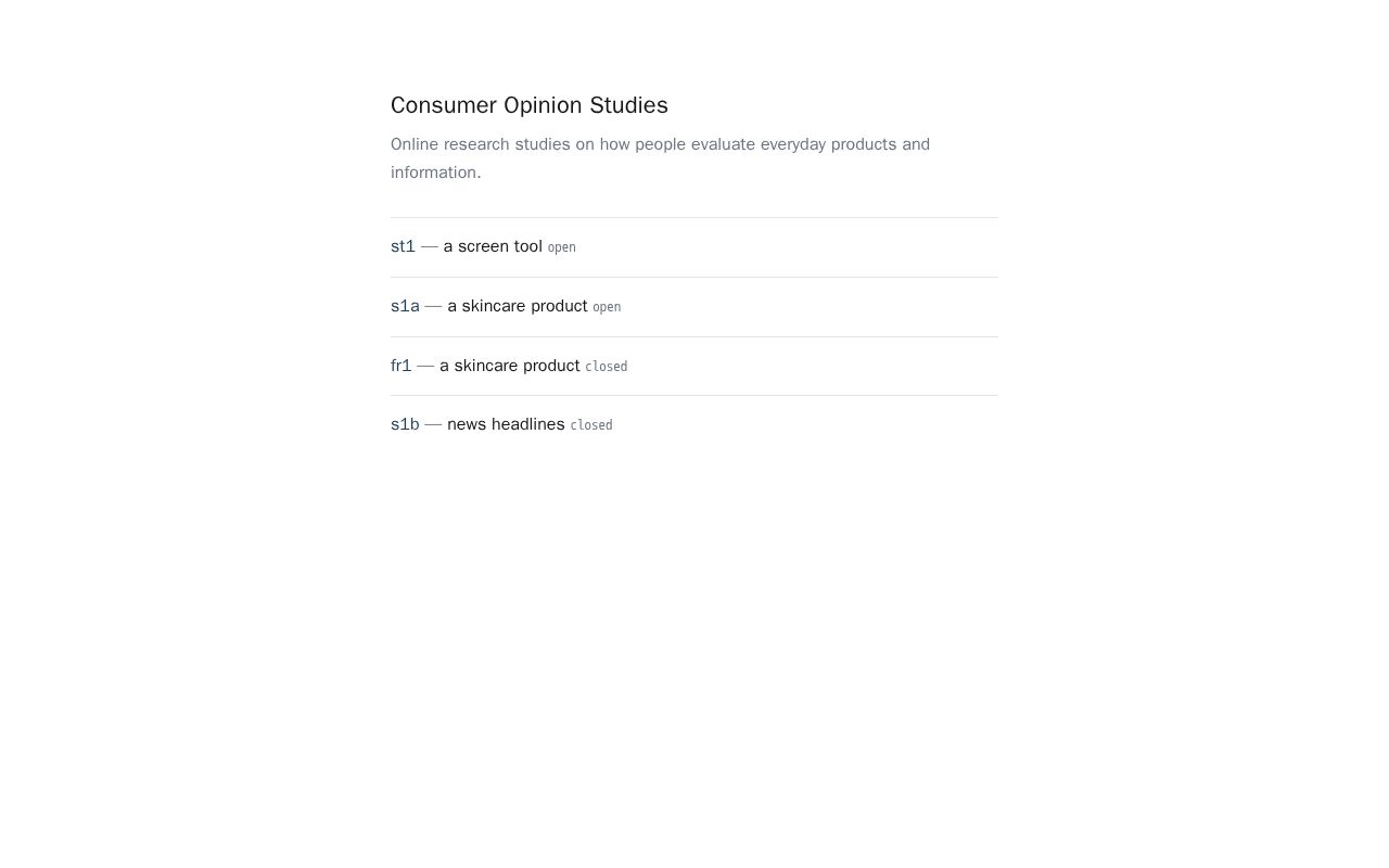 Preview of Consumer Opinion Studies