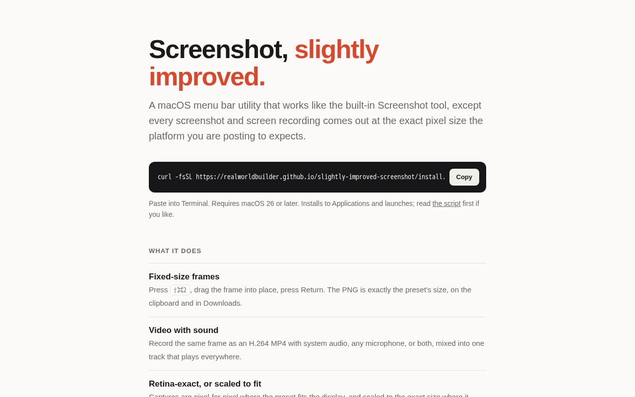 Preview of Slightly Improved Screenshot