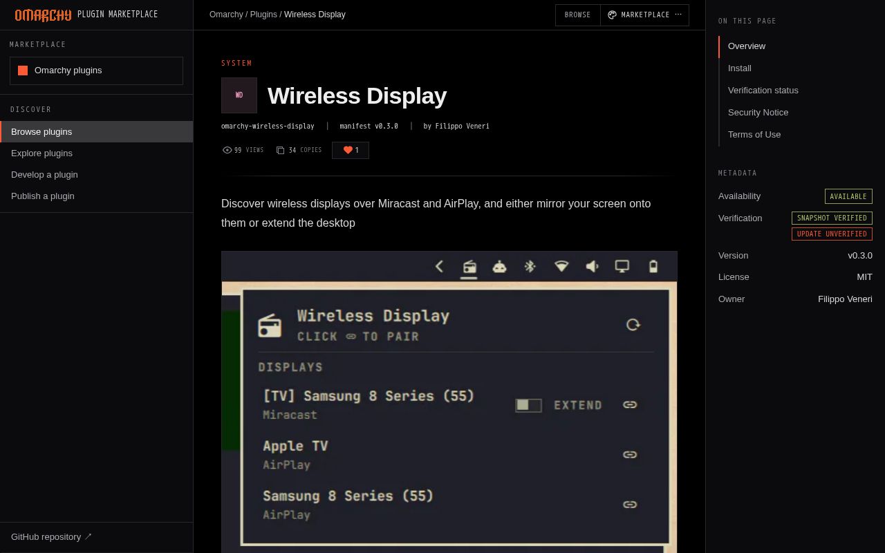 Preview of Omarchy Wireless Display