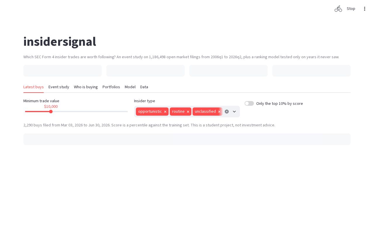 Preview of insidersignal