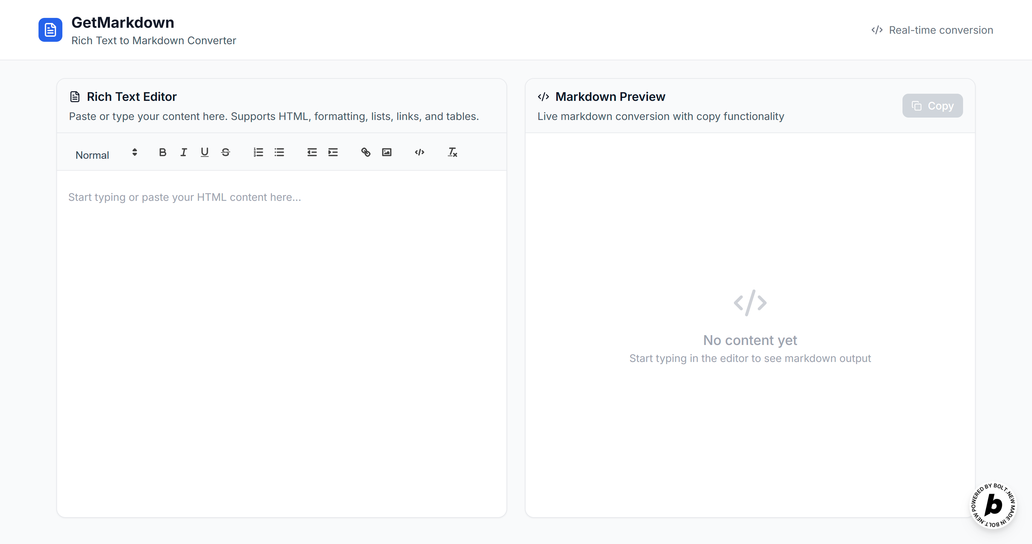 Preview of GetMarkdown: Text to Markdown Converter