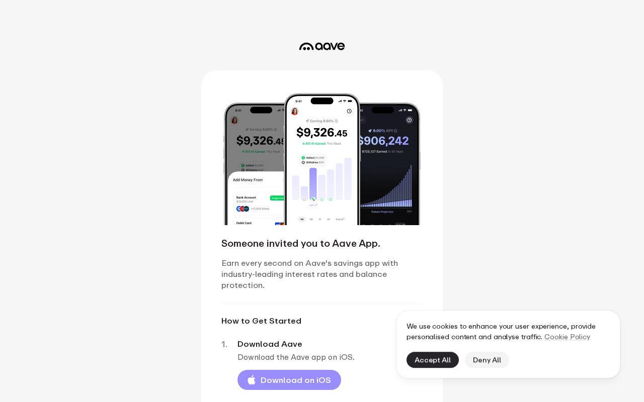 Preview of Aave App Referral Code