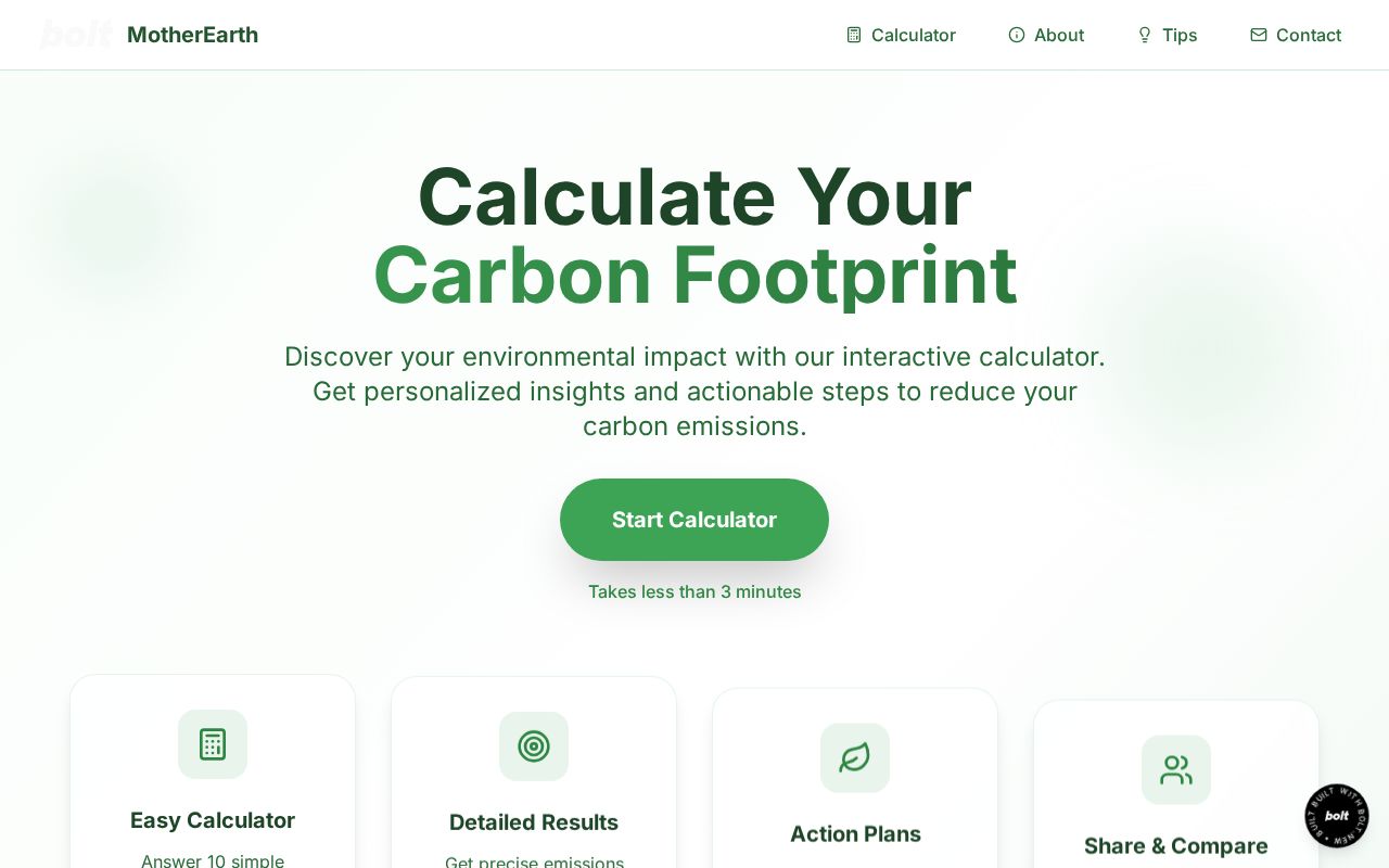 Preview of The Mother Earth - Personal Carbon Emission Calculator