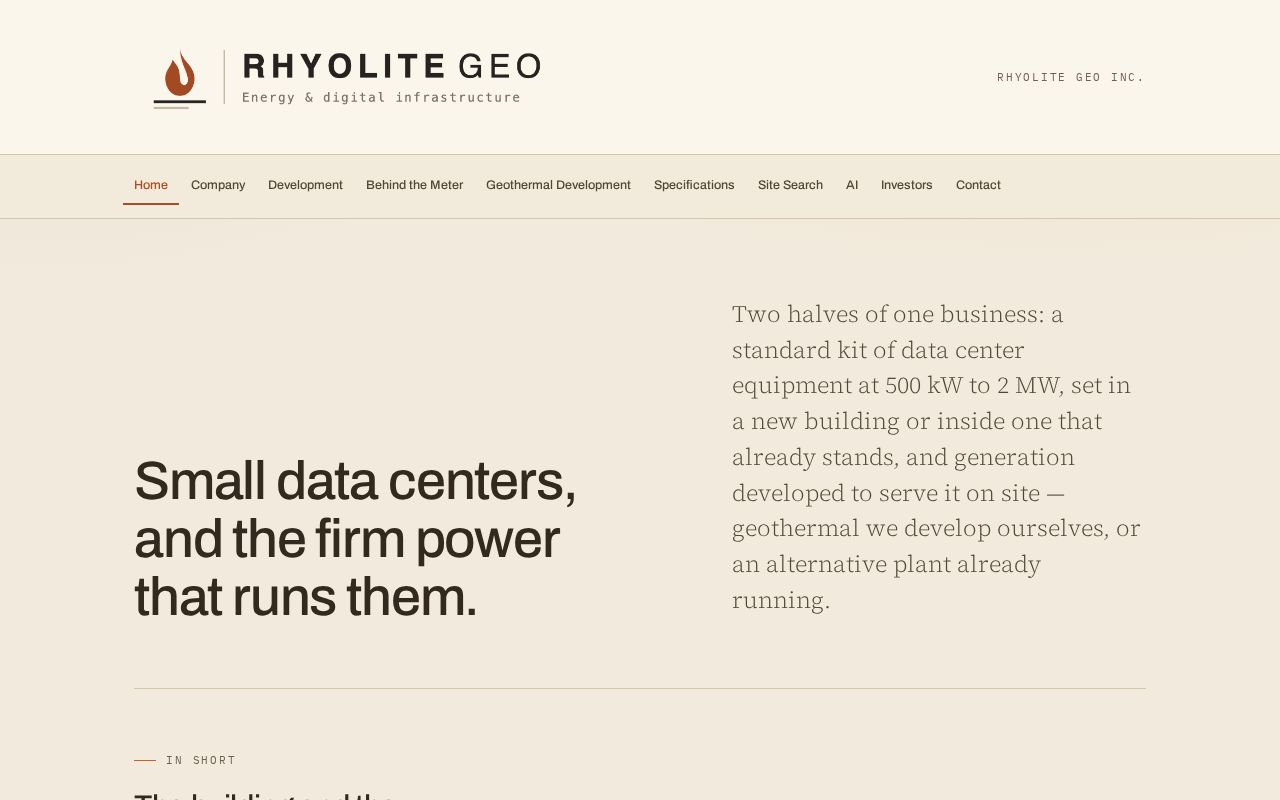 Preview of Rhyolitegeo Site