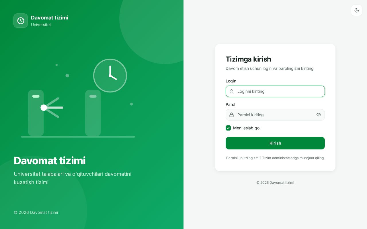 Preview of Davomat Tizimi