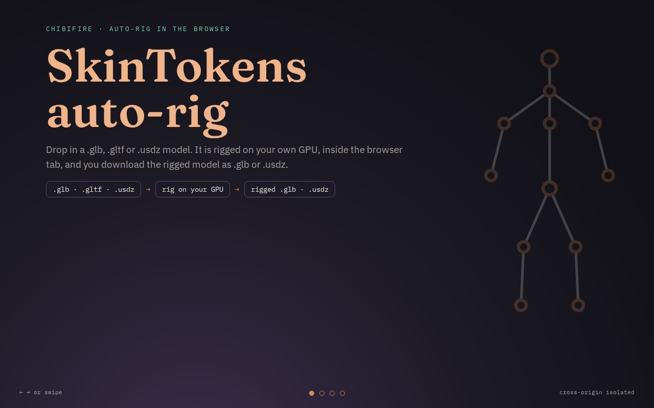 Preview of SkinTokens auto-rig