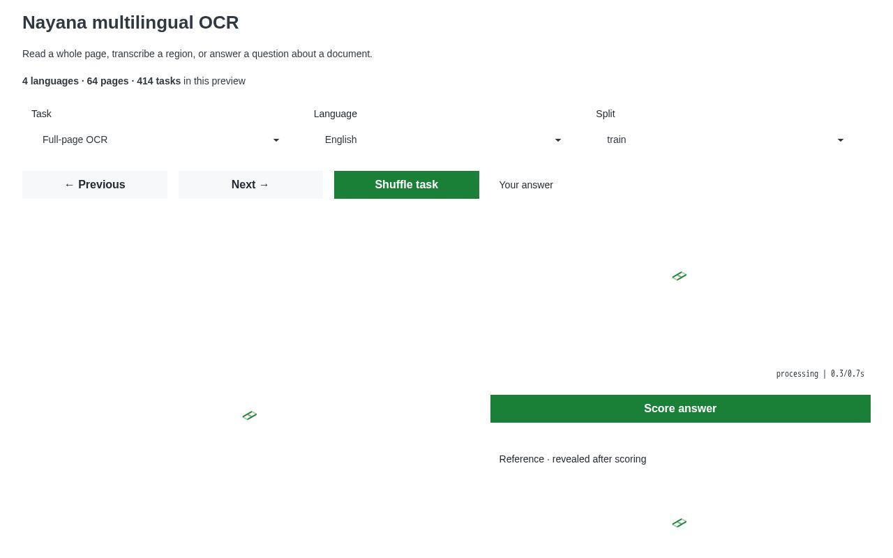 Preview of Nayana Multilingual OCR