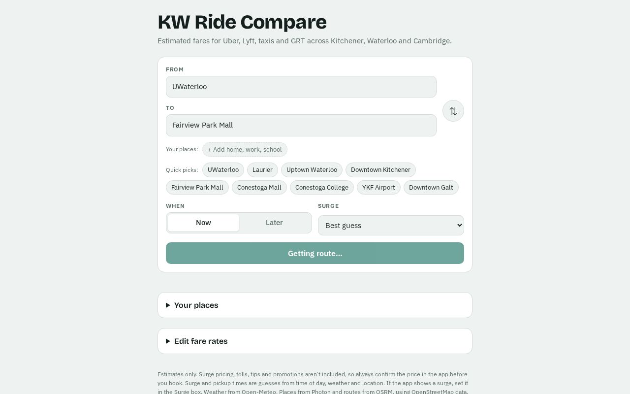 Preview of KW Ride Compare