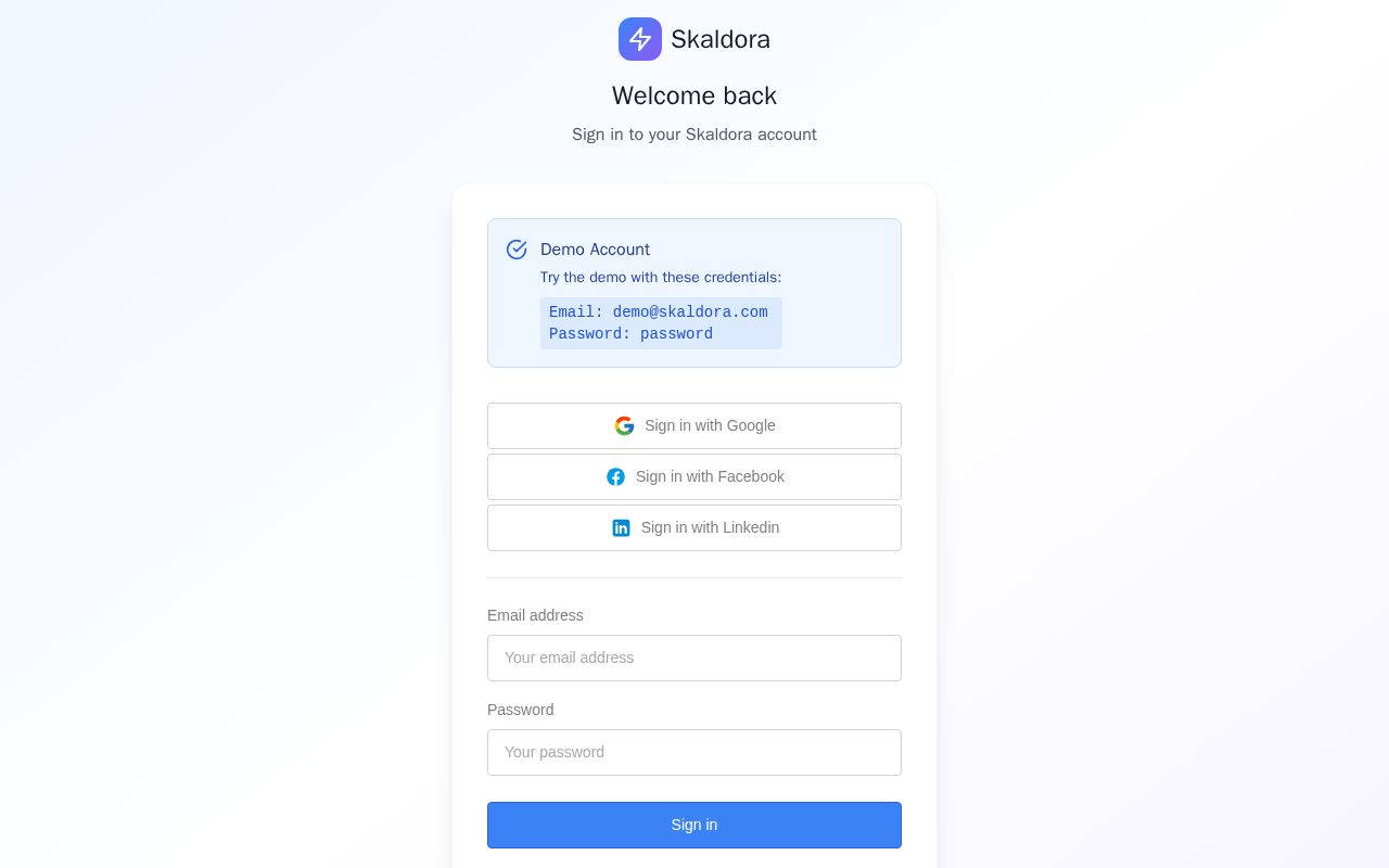 Preview of Skaldora - Multi-Platform AI-Powered Content Hub