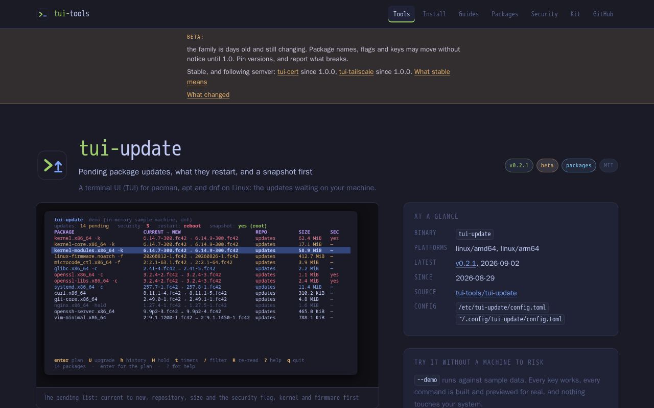 Preview of Tui Update