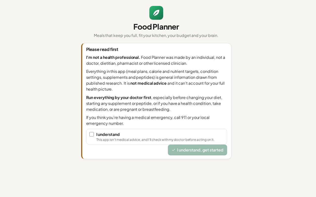 Preview of Food Planner