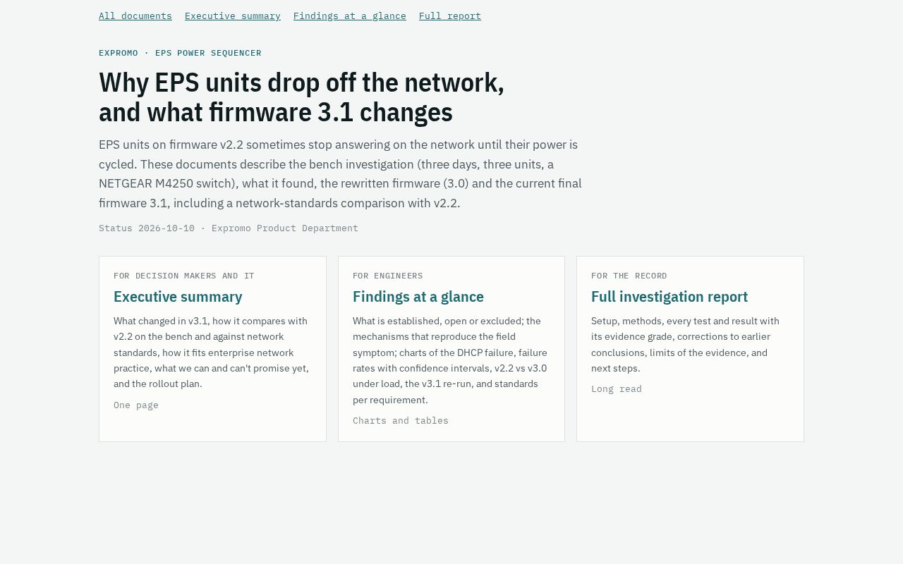Preview of EPS Network Findings