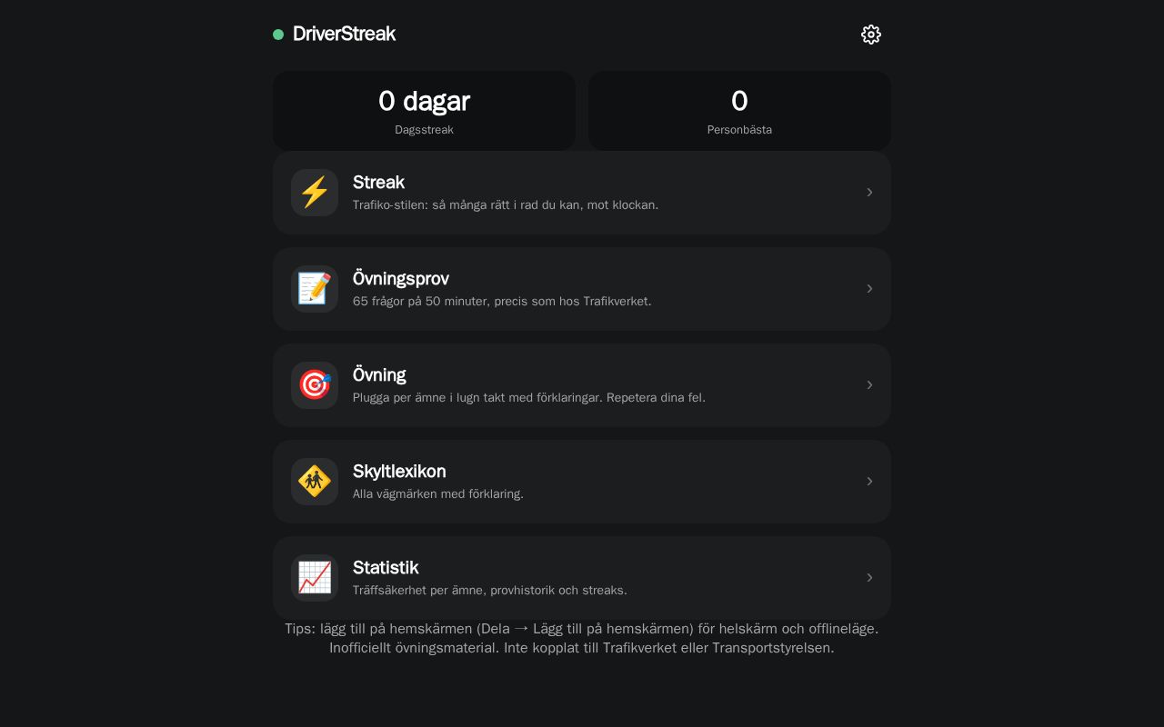 Preview of DriverStreak