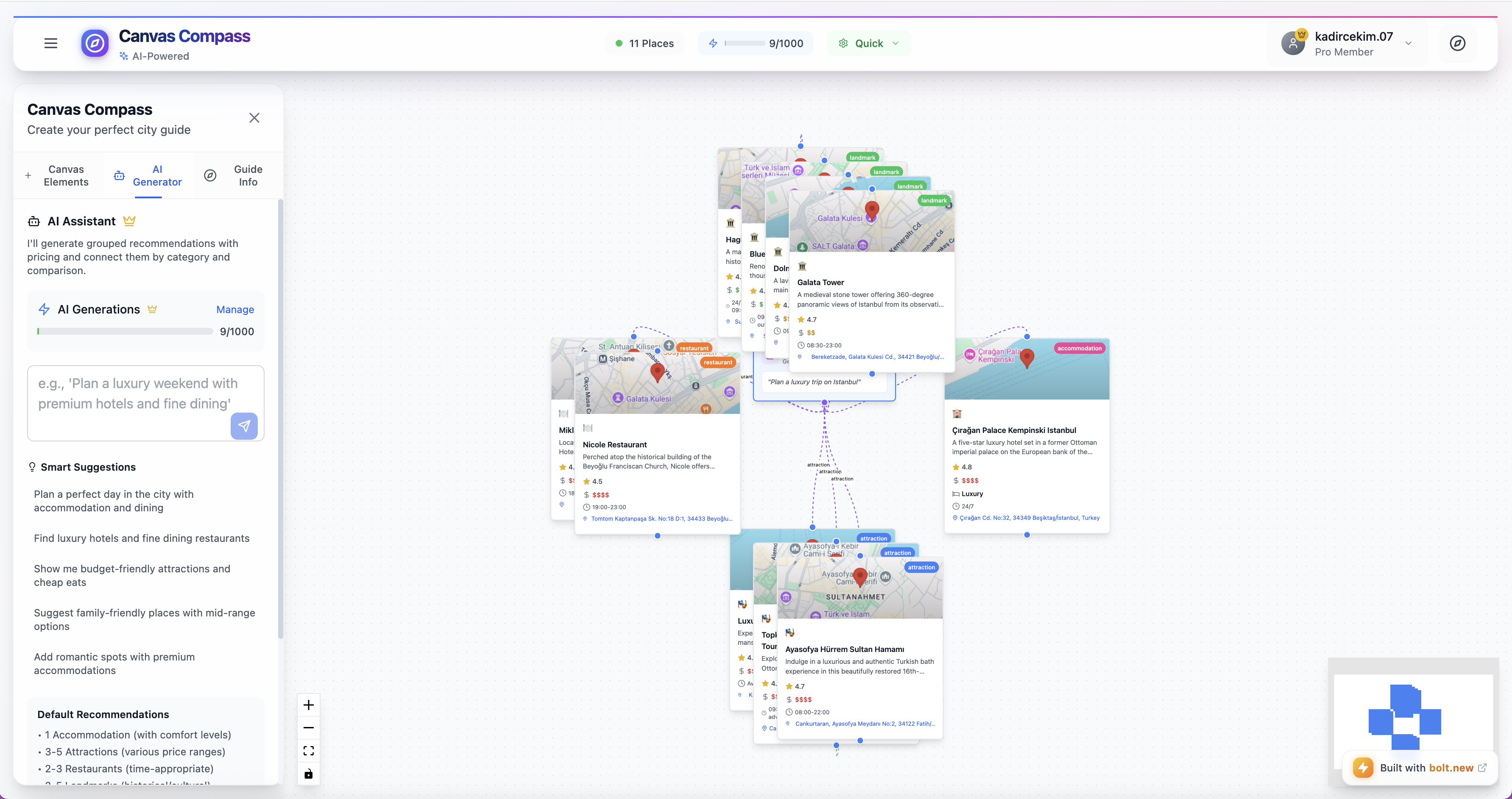 Preview of Canvas Compass: Visualize Your Perfect Trip, Powered by AI